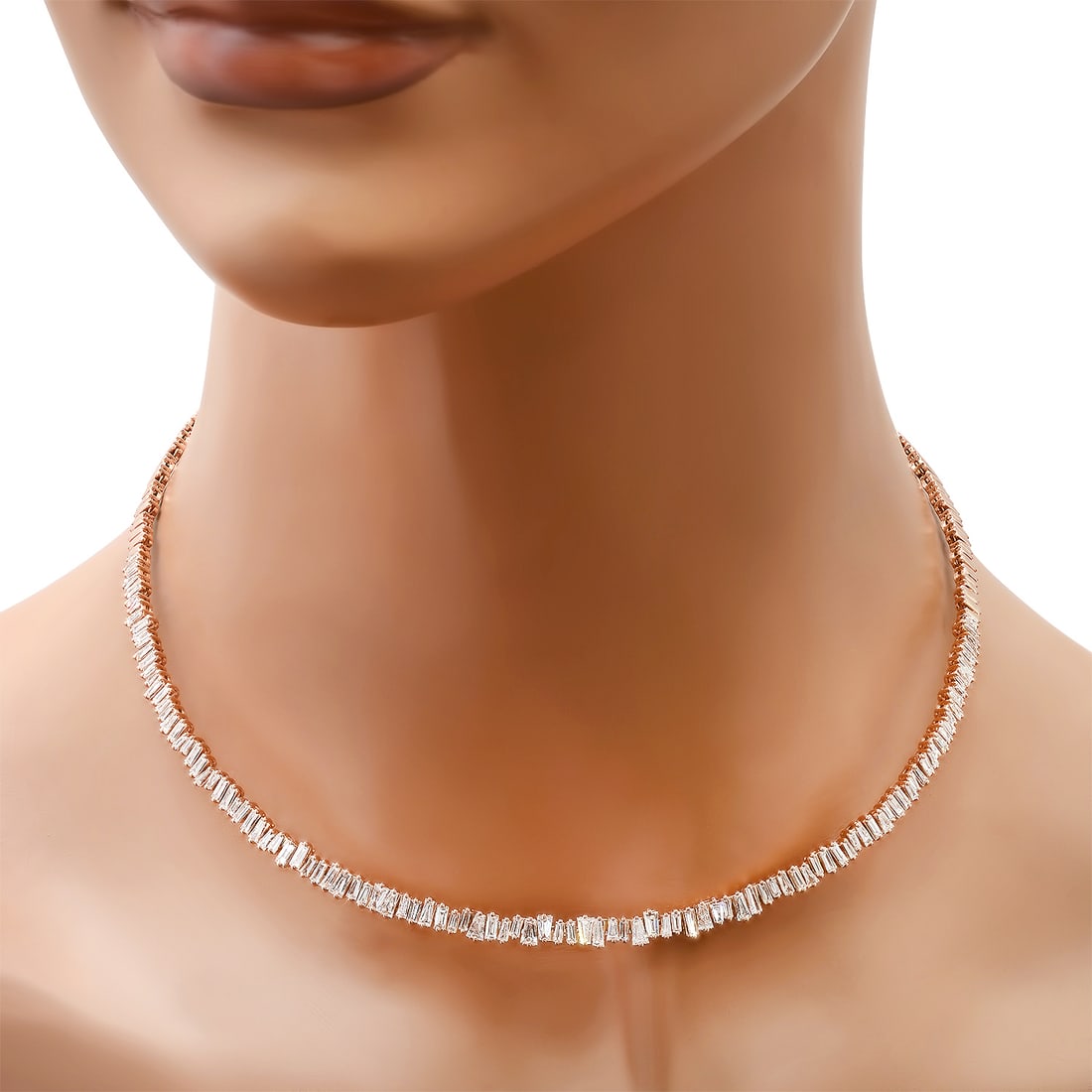 14K Rose Gold Setting with 8.0ct Diamond Necklace: Retail: $30,820.00 ****** 14K Rose Gold Setting with 8.0ct Diamond Necklace ****** Size: 14 / Metal: 14K Rose Gold / Total Item Weight: 19.7 Grams / Country Made: United States / / Main Stone: Diamond