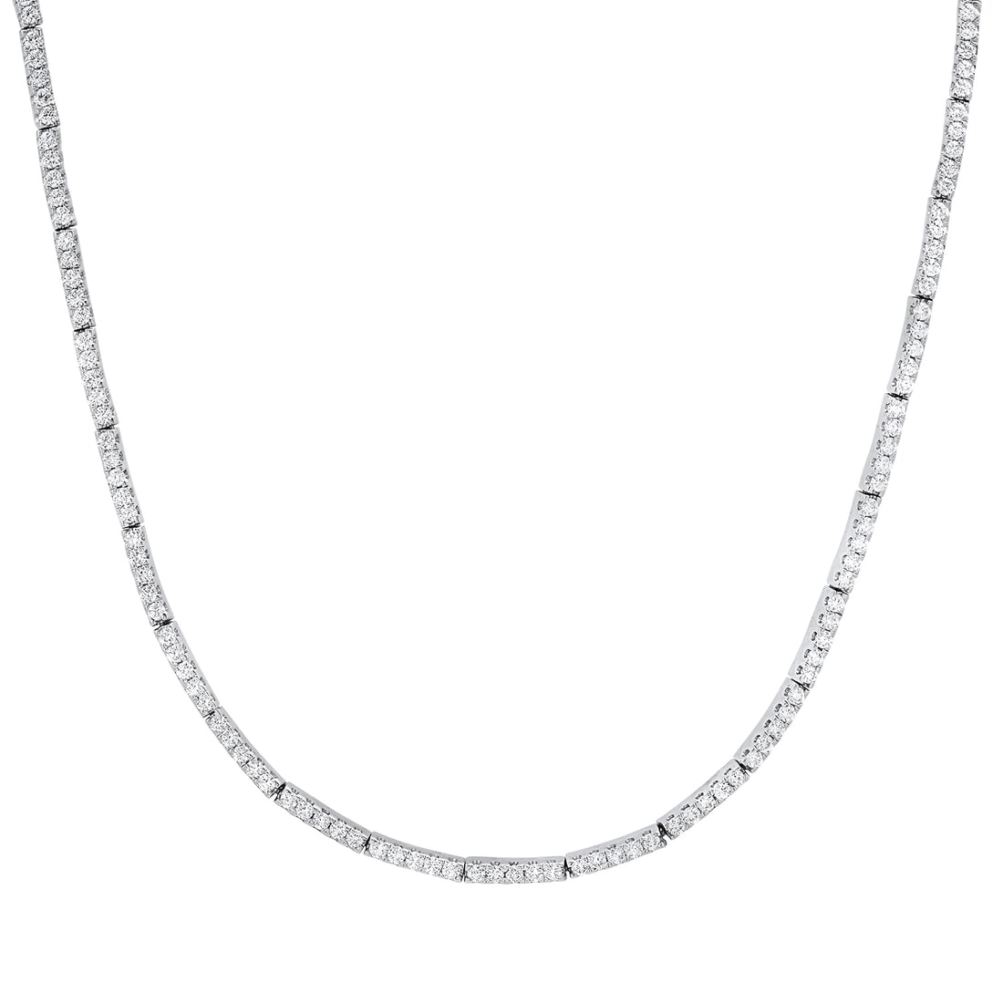 18K White Gold Setting with 3.68ct Diamond Necklace: Retail: $17,300.00 ****** 18K White Gold Setting with 3.68ct Diamond Necklace ****** Size: 15.25 Inches / Metal: 18K White Gold / Total Item Weight: 21.3 Grams / Country Made: United States / / Main S