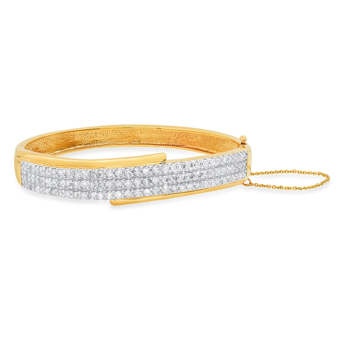 14K Yellow Gold Setting with 4.95ct Diamond Hinged Bangle Bracelet: Retail: $13,612.00 ****** 14K Yellow Gold Setting with 4.95ct Diamond Hinged Bangle Bracelet ****** Metal: 14K Yellow Gold / Total Item Weight: 30.5 Grams / Country Made: United States / / Main Stone: