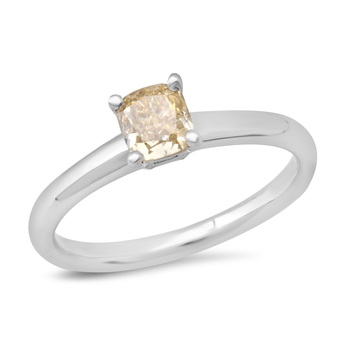 14K White Gold Setting with 0.67ct Fancy Colored Diamond Ring: Retail: $4,000.00 ****** 14K White Gold Setting with 0.67ct Fancy Colored Diamond Ring ****** Size: 6.75(we offer free resizing to winning bidders) / Metal: 14K White Gold / Total Item Weight: 2.8 Gra