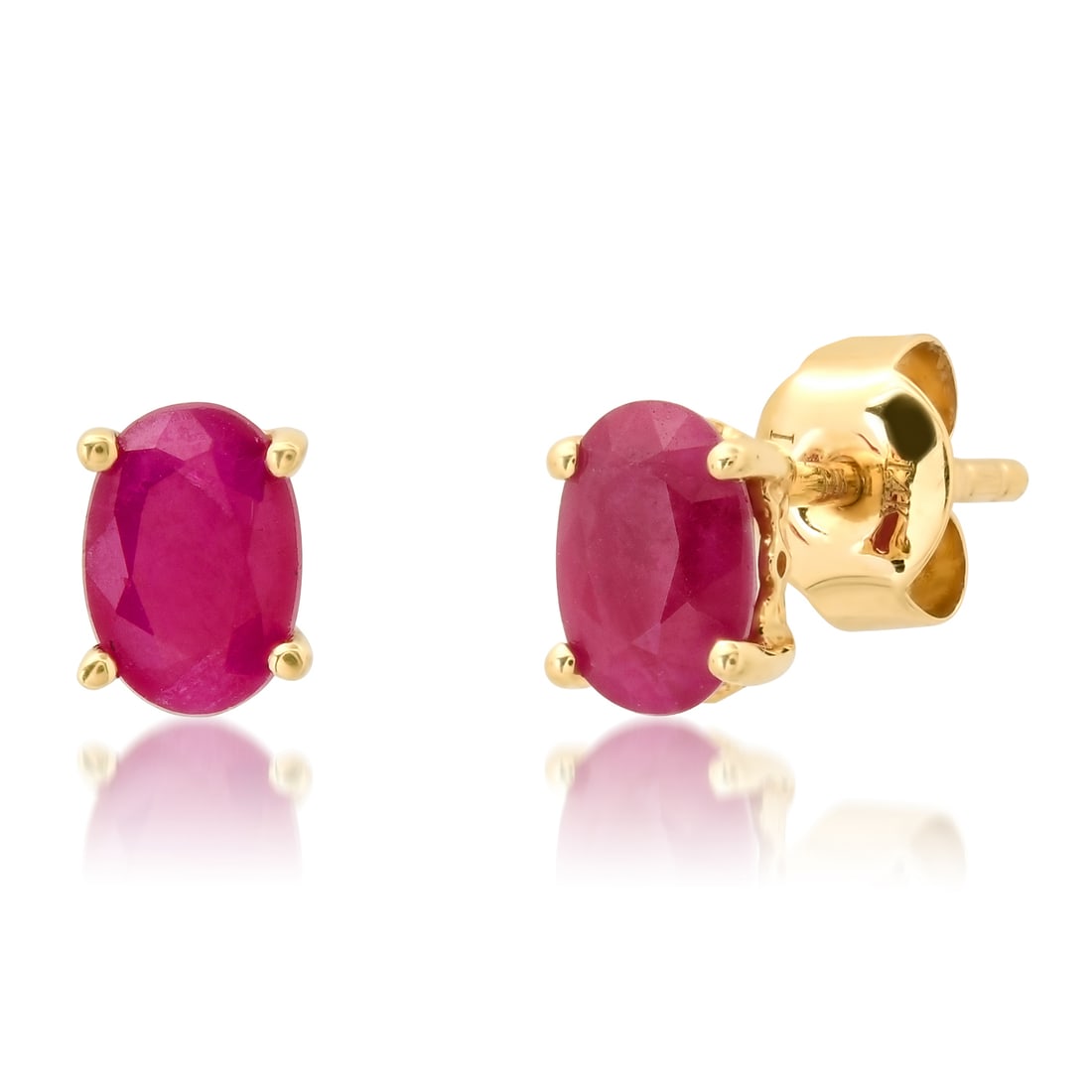 14K Yellow Gold Setting with 1.2ct Ruby LALI Designor Earrings: Retail: $1,150.00 ****** 14K Yellow Gold Setting with 1.2ct Ruby LALI Designor Earrings ****** Metal: 14K Yellow Gold / Total Item Weight: 1.15 Grams / Country Made: United States / / Main Stone: Ruby