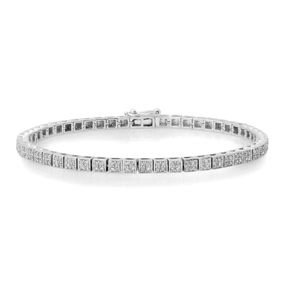 14K White Gold Setting with 2.0ct Diamond Bracelet: Retail: $3,836.00 ****** 14K White Gold Setting with 2.0ct Diamond Bracelet ****** Size: 7.25 / Metal: 14K White Gold / Total Item Weight: 14.3 Grams / Country Made: United States / / Main Stone: Diam
