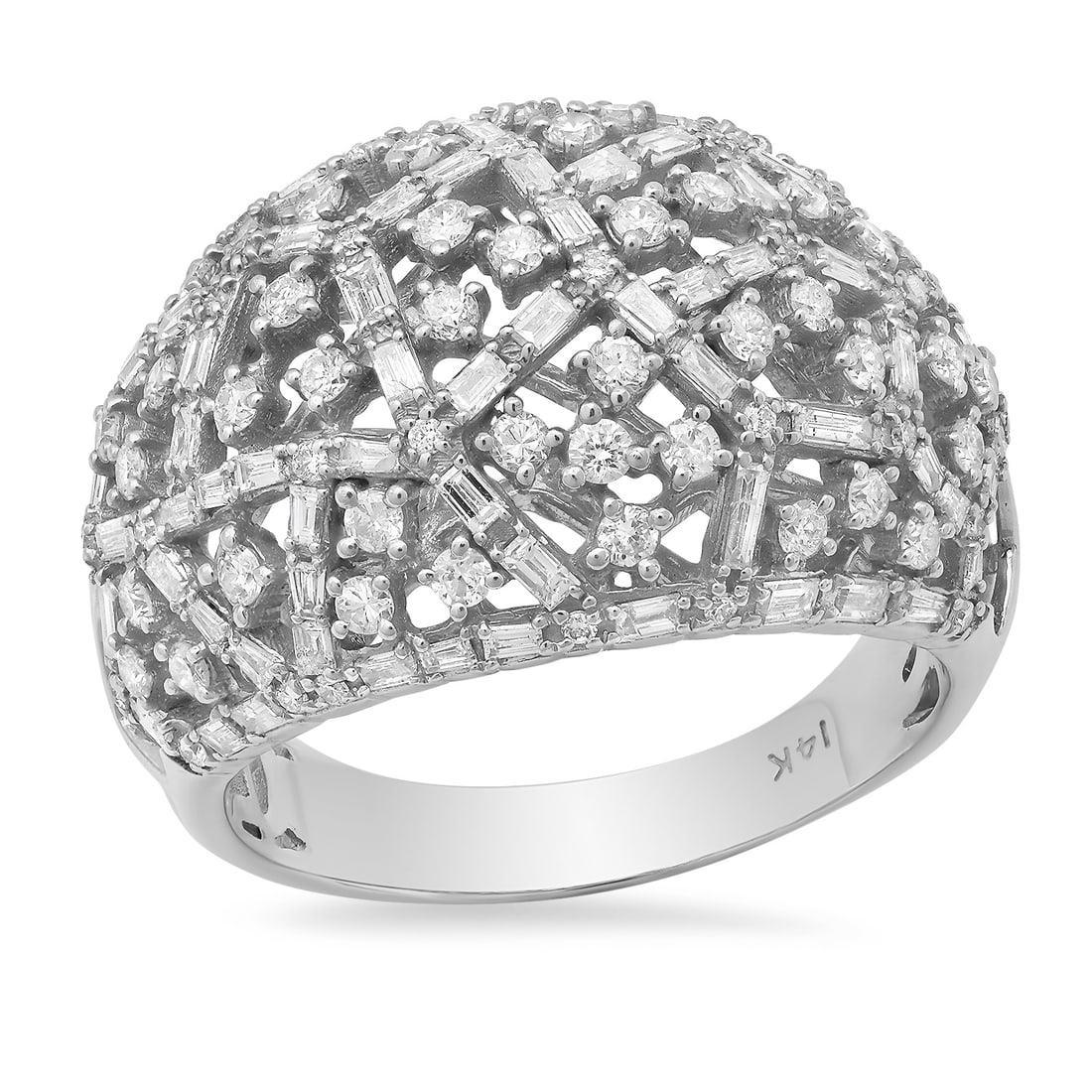 14K White Gold Setting with 1.90ct Diamond Ladies Ring: Retail: $9,450.00 ****** 14K White Gold Setting with 1.90ct Diamond Ladies Ring ****** Size: 6.5 (we offer free resizing to winning bidders) / Metal: 14K White Gold / Total Item Weight: 7.6 Grams / Co