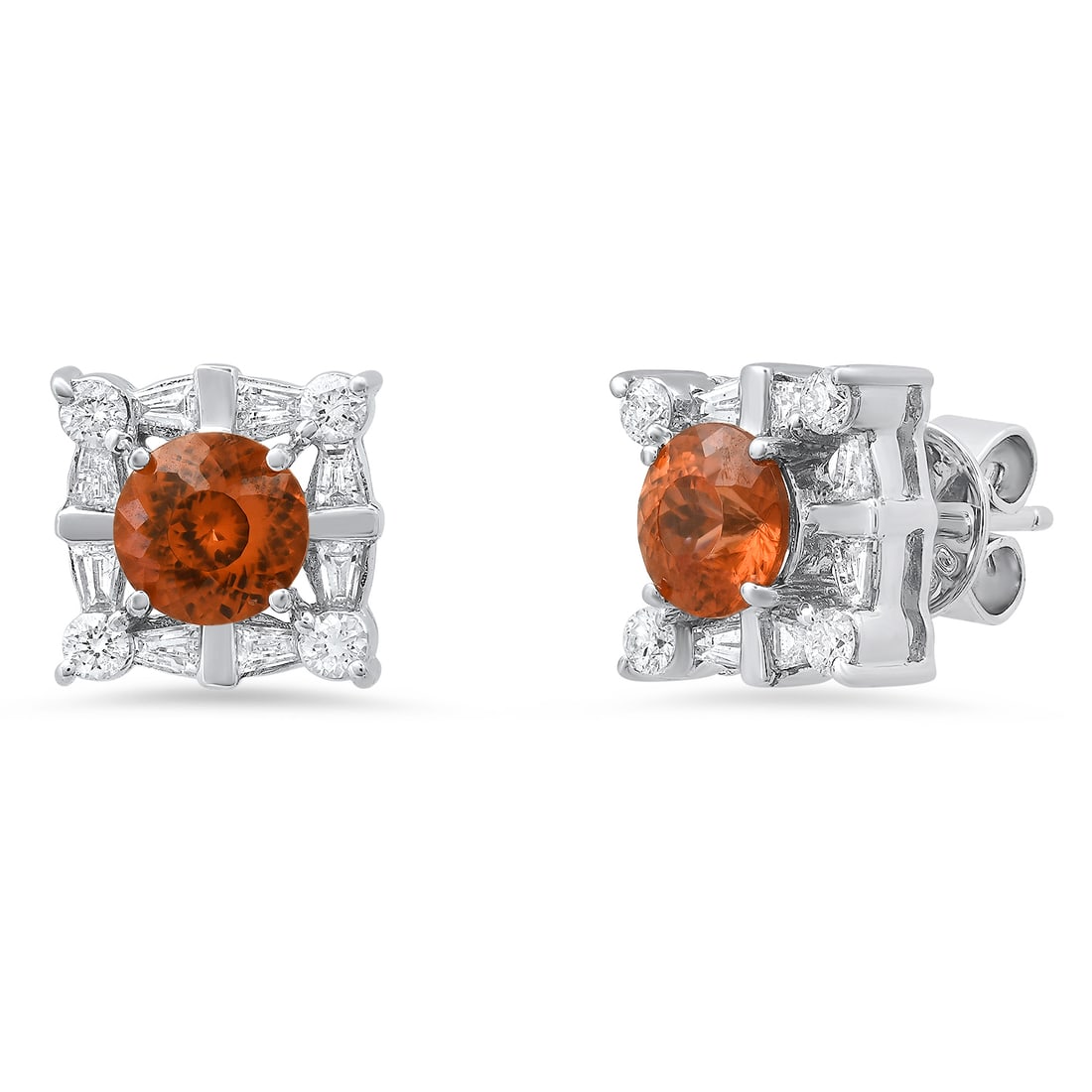 18K White Gold Setting with 2.0ct Zircon and 0.94ct Diamond Earrings: Retail: $6,600.00 ****** 18K White Gold Setting with 2.0ct Zircon and 0.94ct Diamond Earrings ****** Size: 3/8 Square / Metal: 18K White Gold / Total Item Weight: 6.0 Grams / Country Made: United Stat