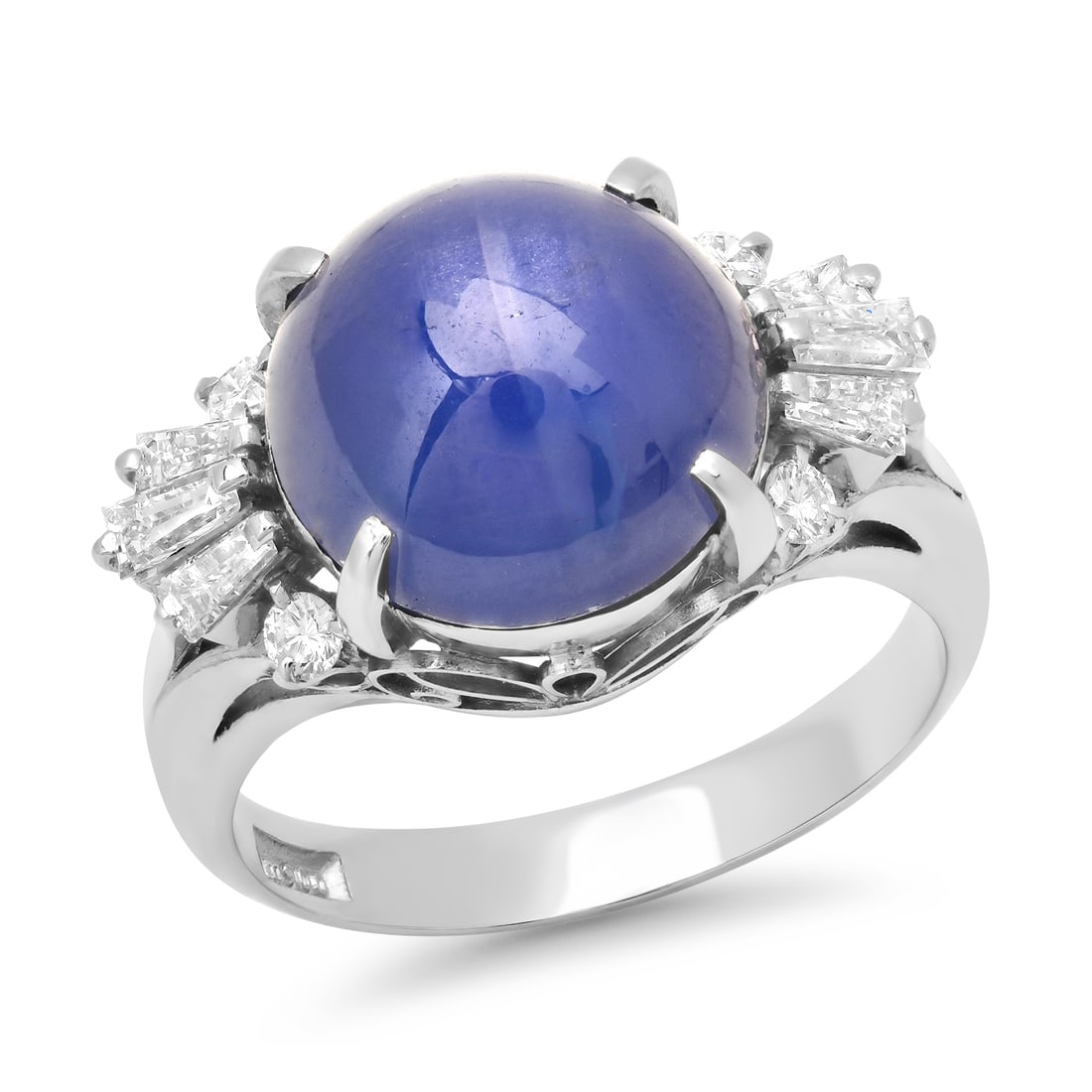 Platinum Setting with 8.25ct Sapphire and 0.45ct Diamond Ladies Ring: Retail: $10,870.00 ****** Platinum Setting with 8.25ct Sapphire and 0.45ct Diamond Ladies Ring ****** Size: 6 (we offer free resizing to winning bidders) / Metal: Platinum / Total Item Weight: 7.49 Gr