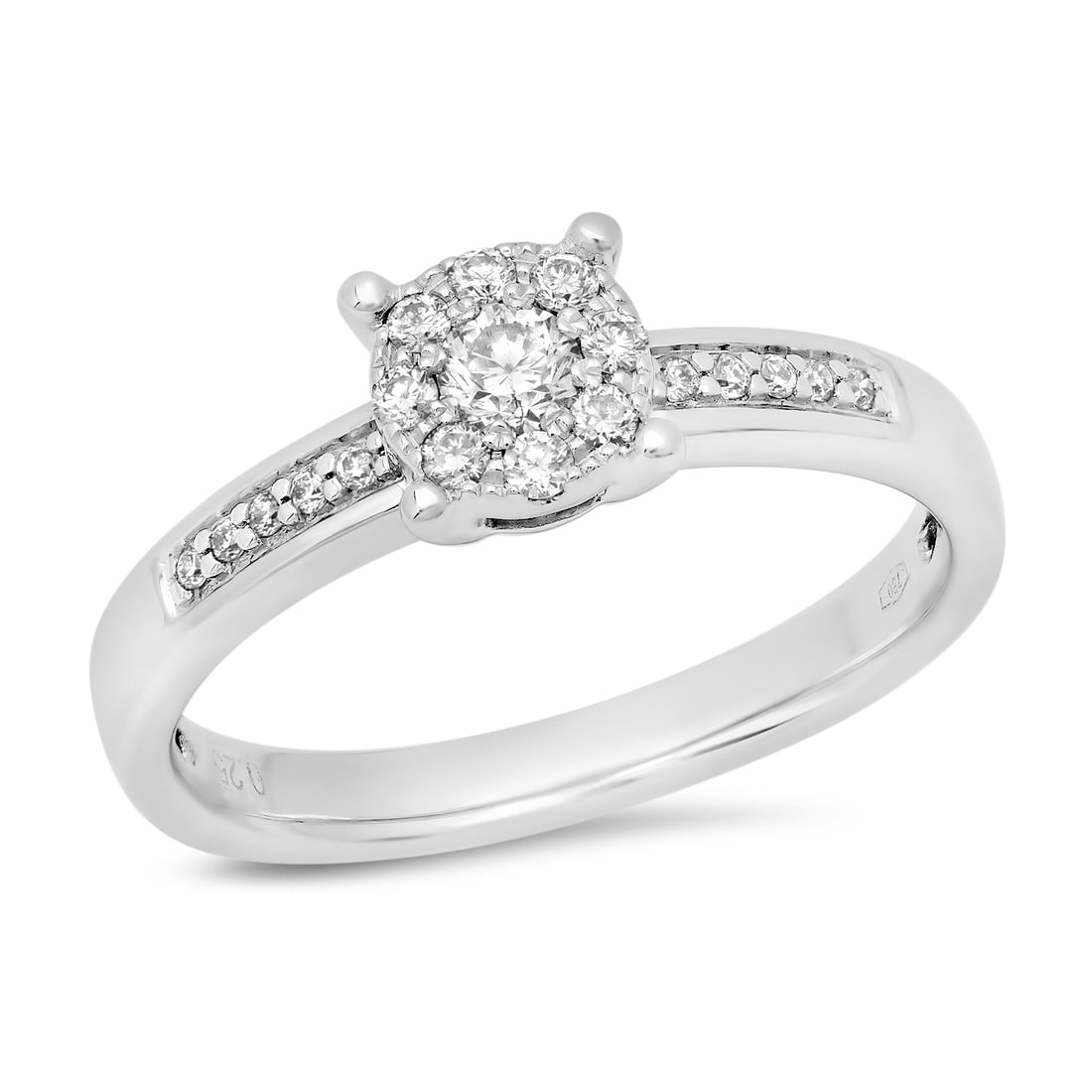 18K White Gold Setting with 0.25ct Diamond Ladies Ring: Retail: $3,550.00 ****** 18K White Gold Setting with 0.25ct Diamond Ladies Ring ****** Size: 6 / Metal: 18K White Gold / Total Item Weight: 3.4 Grams / Country Made: United States / / Main Stone: Diam