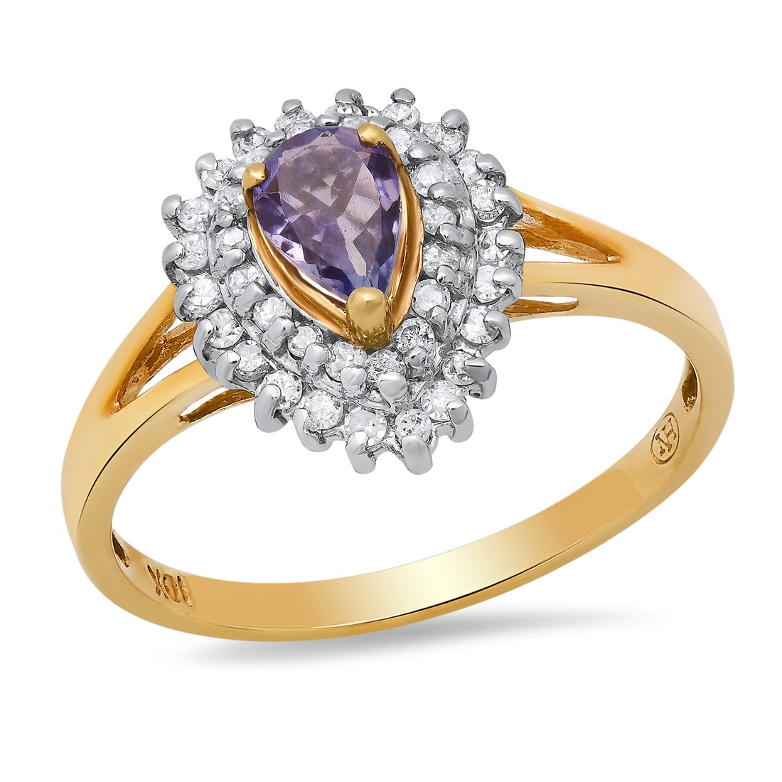 10K Yellow Gold Setting with 0.50ct Tanzanite and 0.30ct Diamond Ladies Ring: Retail: $1,145.00 ****** 10K Yellow Gold Setting with 0.50ct Tanzanite and 0.30ct Diamond Ladies Ring ****** Size: 7 / Metal: 10K Yellow Gold / Total Item Weight: 2.1 Grams / Country Made: United Stat