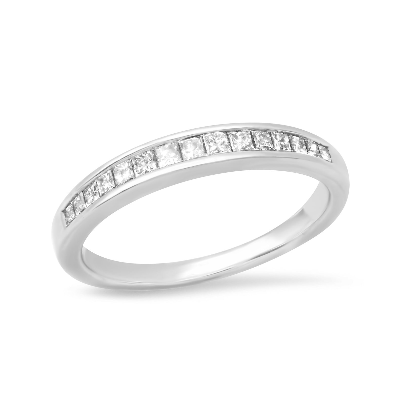 14K White Gold Setting with 0.43ct Diamond Ladies Band: Retail: $1,232.00 ****** 14K White Gold Setting with 0.43ct Diamond Ladies Band ****** Size: 7.5 / Metal: 14 K White Gold / Total Item Weight: 2.7 Grams / Country Made: United States / / Main Stone: D