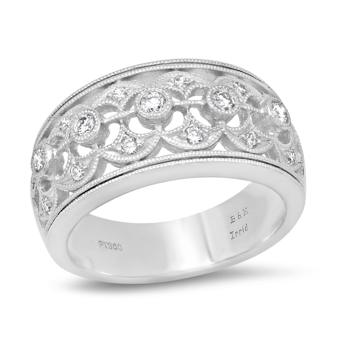 Platinum Setting with 0.30ct Diamond Ladies Band: Retail: $4,465.00 ****** Platinum Setting with 0.30ct Diamond Ladies Band ****** Size: 7 / Metal: Platinum / Total Item Weight: 10.6 Grams / Country Made: United States / / Main Stone: Diamond / Carat