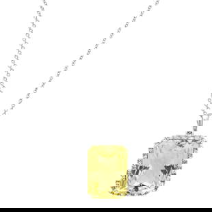 14K White Gold Setting with Approx. 6.5ct Quartz and .42ct Diamond Pendant: Retail: $3,170.00 ****** 14K White Gold Setting with Approx. 6.5ct Quartz and .42ct Diamond Pendant ****** Size: 18 / Metal: 14K White Gold / Total Item Weight: 5.9 Grams / Country Made: United