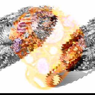 14k Rose Gold 7.50ct Morganite 5.78ct Sapphire 0.58ct Diamond Ring: Retail: $8,835.00 ****** 14k Rose Gold 7.50ct Morganite 5.78ct Sapphire 0.58ct Diamond Ring ****** Metal: 14K Rose Gold / Total Item Weight: 15.40 grams / Country Made: United States / / Main Stone: