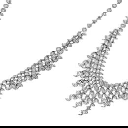 14K White Gold Setting with 7.28ct Diamond Necklace