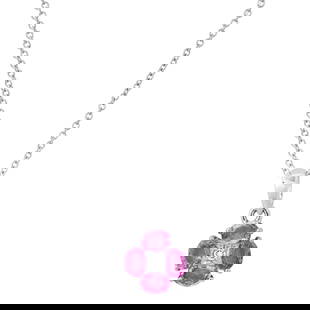 14K White Gold Setting with 0.40ct Pink Sapphire and 0.02ct Diamond Pendant: Retail: $1,450.00 ****** 14K White Gold Setting with 0.40ct Pink Sapphire and 0.02ct Diamond Pendant ****** Size: 18 / Metal: 14K White Gold / Total Item Weight: 2.36 Grams / Country Made: United
