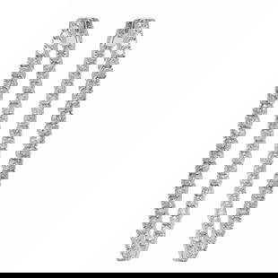14k White Gold 3.89ct Diamond Earrings: Retail: $15,490.00 ****** 14k White Gold 3.89ct Diamond Earrings ****** Metal: 14K White Gold / Total Item Weight: 14.20 grams / Country Made: United States / / Main Stone: Diamond / Carat Total