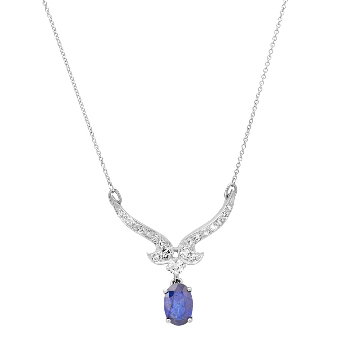 14K Gold Setting with 1.25ct Sapphire and .42ct Diamond Pendant: Retail: $3,055.00 ****** 14K Gold Setting with 1.25ct Sapphire and .42ct Diamond Pendant ****** Size: 18 / Metal: 14K Gold / Total Item Weight: 3.1 Grams / Country Made: United States / / Main Stone: 