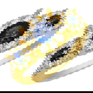 14k Yellow Gold 0.78ct Lab Created Sapphire 0.84ct Diamond Ring: Retail: $7,820.00 ****** 14k Yellow Gold 0.78ct Lab Created Sapphire 0.84ct Diamond Ring ****** Metal: 14K Yellow Gold / Total Item Weight: 5.44 grams / Country Made: United States / / Main Stone: Lab