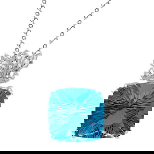 14k White Gold 49.15ct Blue Topaz 0.19ct Diamond Pendant: Retail: $10,605.00 ****** 14k White Gold 49.15ct Blue Topaz 0.19ct Diamond Pendant ****** Metal: 14K White Gold / Total Item Weight: 19.20 grams / Country Made: United States / / Main Stone: Blue