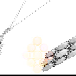 18K White Gold Setting with 9 10mm Cultured Pearls and 0.42ct Diamond Convertible Pendant/Broach: Retail: $10,264.00 ****** 18K White Gold Setting with 9 10mm Cultured Pearls and 0.42ct Diamond Convertible Pendant/Broach ****** Size: 18 14K White Gold Chain / Metal: 18K White Gold / Total Item