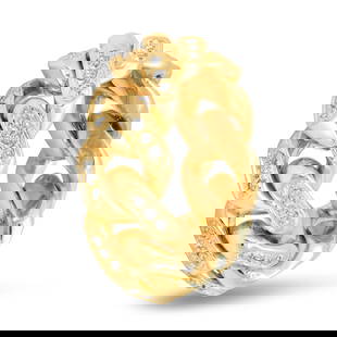 14K Yellow Gold with .75ct Diamond Cuban Link Style Ring: Retail: $2,540.00 ****** 14K Yellow Gold with .75ct Diamond Cuban Link Style Ring ****** Size: 7 / Metal: 14K Yellow Gold / Total Item Weight: 15.07 Grams / Country Made: United States / / Main