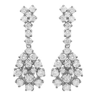 14k White Gold 3.10ct Diamond Earrings: Retail: $12,580.00 ****** 14k White Gold 3.10ct Diamond Earrings ****** Metal: 14K White Gold / Total Item Weight: 4.56 grams / Country Made: United States / / Main Stone: Diamond / Carat Total Weight