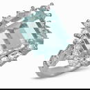 14K White Gold 5.42ct Aquamarine and 1.16ct Diamond Ring