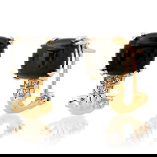 14K Yellow Gold Setting with 4.3ct Black Onyx and 0.03ct Diamond LALI Designor Earrings: Retail: $2,250.00 ****** 14K Yellow Gold Setting with 4.3ct Black Onyx and 0.03ct Diamond LALI Designor Earrings ****** Metal: 14K Yellow Gold / Total Item Weight: 4.2 Grams / Country Made: United Sta