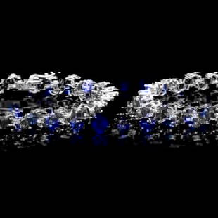 14K Gold 21.65ct Sapphire 1.62ct Diamond Bracelet: Retail: $22,286.00 ****** 14K Gold 21.65ct Sapphire 1.62ct Diamond Bracelet ****** Metal: 14K White Gold / Total Item Weight: 20.0 Grams / Country Made: United States / / Main Stone: Sapphire / Color: