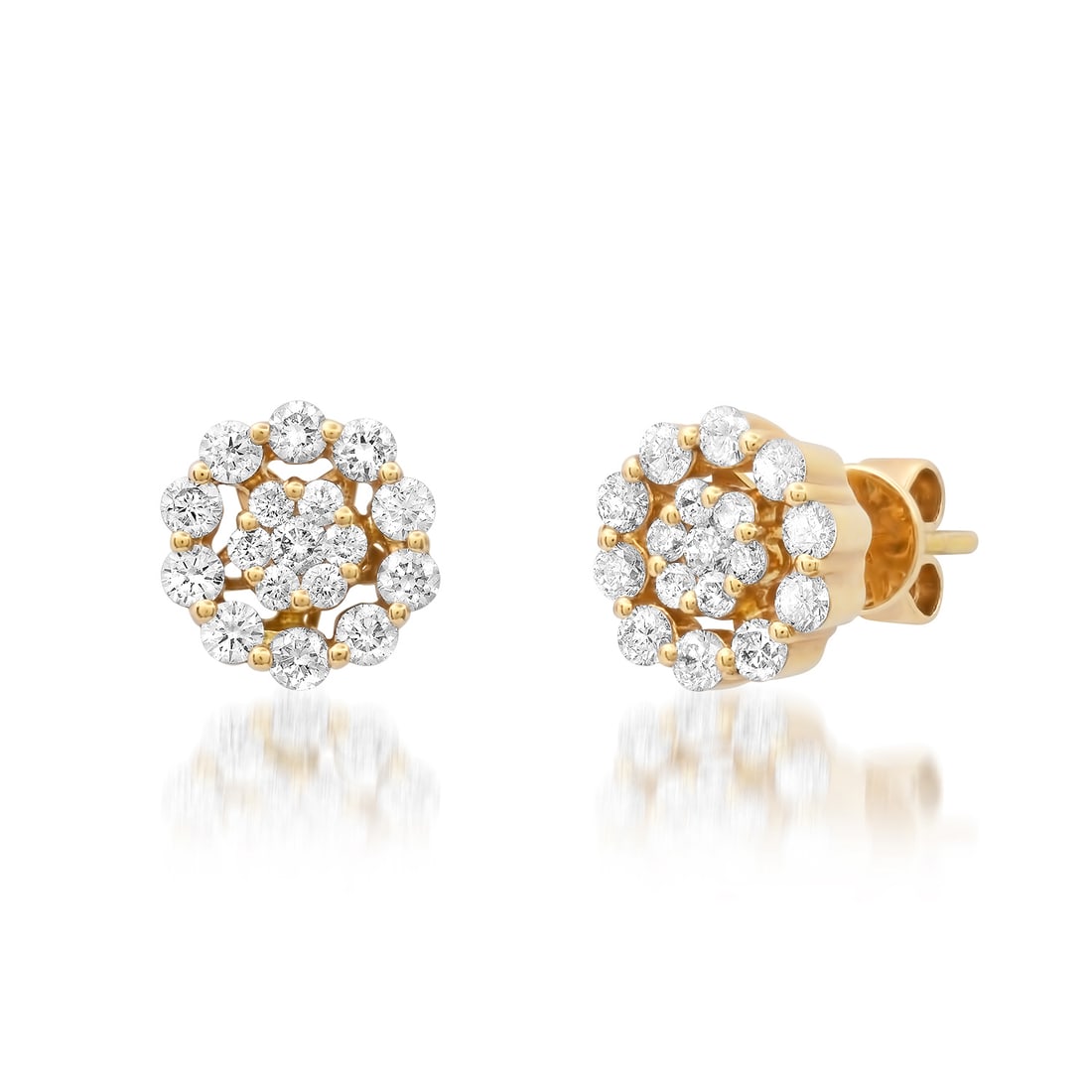 18K Rose Gold Setting with 0.94ct Diamond Earrings: Retail: $3,500.00 ****** 18K Rose Gold Setting with 0.94ct Diamond Earrings ****** Size: 3/8 Diameter / Metal: 18K Rose Gold / Total Item Weight: 3.3 Grams / Country Made: United States / / Main Stone