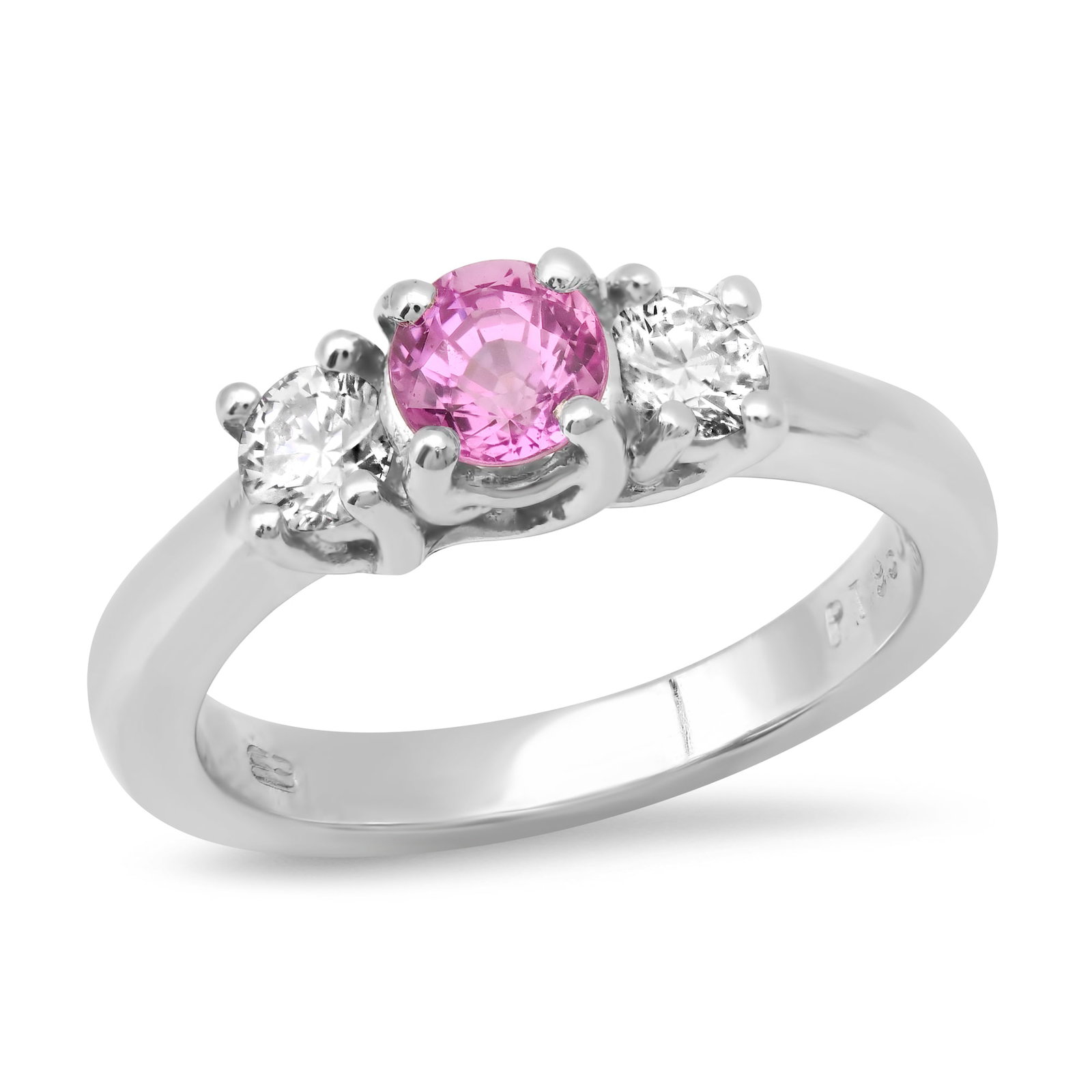 Platinum Setting with 0.50ct Pink Sapphire and 0.42ct Diamond Ladies Ring: Retail: $5,910.00 ****** Platinum Setting with 0.50ct Pink Sapphire and 0.42ct Diamond Ladies Ring ****** Size: 6.5 (we offer free resizing to winning bidders) / Metal: Platinum / Total Item Weight: 7