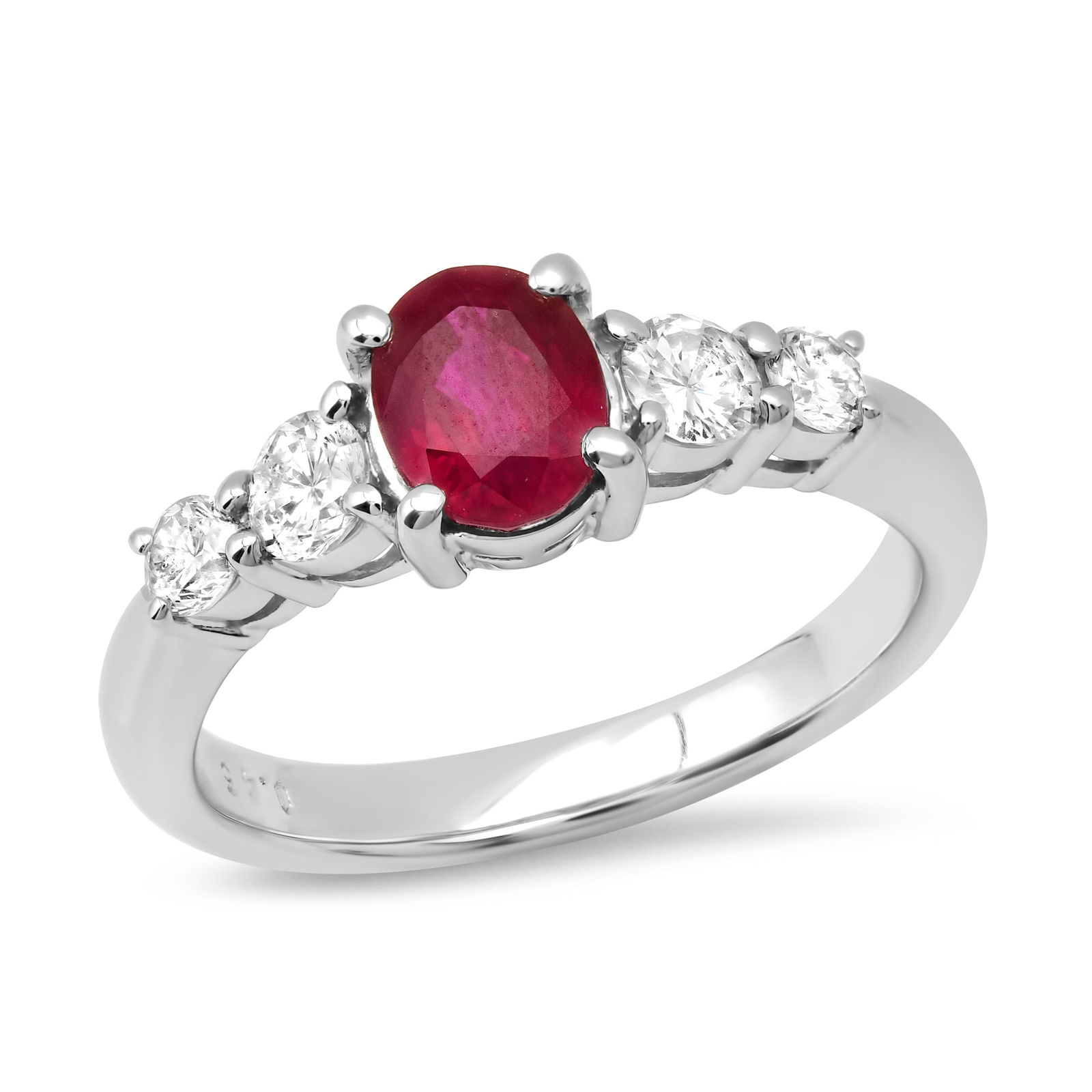 Platinum Setting with 1.2ct Ruby and .45ct Diamond Ladies Ring: Retail: $8,390.00 ****** Platinum Setting with 1.2ct Ruby and .45ct Diamond Ladies Ring ****** Size: 6 (we offer free resizing to winning bidders) / Metal: Platinum / Total Item Weight: 5.6 Grams / Co