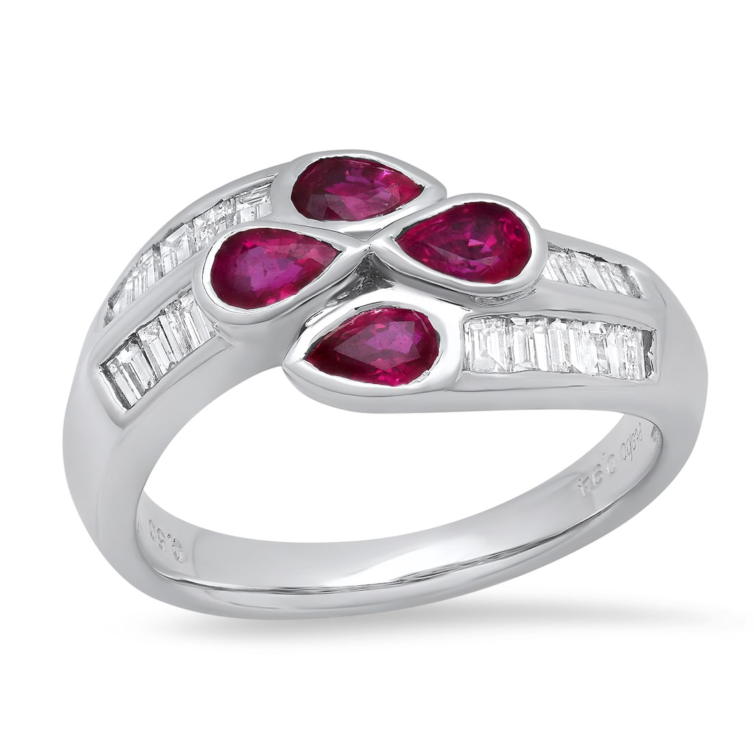 Platinum Setting with 0.94ct Ruby and 0.50ct Diamond Ladies Ring: Retail: $5,640.00 ****** Platinum Setting with 0.94ct Ruby and 0.50ct Diamond Ladies Ring ****** Size: 6.75 (we offer free resizing to winning bidders) / Metal: Platinum / Total Item Weight: 6.9 Grams
