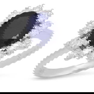 14K White Gold 2.00ct Sapphire and 0.86ct Diamond Ring: Retail: $3,880.00 ****** 14K White Gold 2.00ct Sapphire and 0.86ct Diamond Ring ****** Metal: 14K White Gold / Total Item Weight: 4.5 Grams / Country Made: United States / / Main Stone: Sapphire /