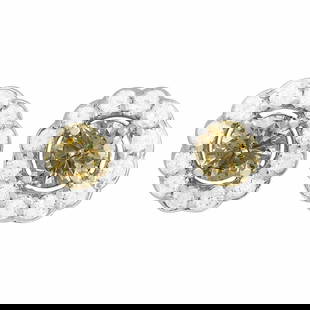 14k White Gold 1.41ct Diamond Earrings: Retail: $12,100.00 ****** 14k White Gold 1.41ct Diamond Earrings ****** Metal: 14K White Gold / Total Item Weight: 4.80 grams / Country Made: United States / / Main Stone: Diamond / Color: Light