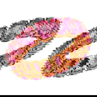 14k Rose Gold 11.12ct Pink Sapphire Eternity Band Ring: Retail: $6,270.00 ****** 14k Rose Gold 11.12ct Pink Sapphire Eternity Band Ring ****** Metal: 14K Rose Gold / Total Item Weight: 5.78 grams / Country Made: United States / / Main Stone: Pink