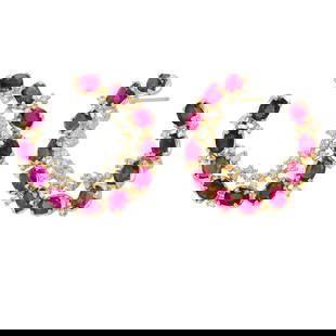 14K Yellow Gold earrings with 6.99ct Ruby and 0.59ct Diamonds: Retail: $6,320.00 ****** 14K Yellow Gold earrings with 6.99ct Ruby and 0.59ct Diamonds ****** Metal: 14K Yellow Gold / Total Item Weight: 8.5 Grams / Country Made: United States / / Main Stone: Ruby