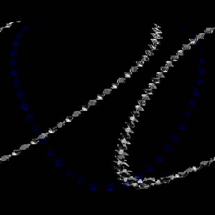 14K Gold 38.73ct Sapphire 1.68ct Diamond Necklace: Retail: $35,360.00 ****** 14K Gold 38.73ct Sapphire 1.68ct Diamond Necklace ****** Metal: 14K Solid Gold / Total Item Weight: 26.3 grams / Country Made: United States / / Main Stone: Sapphire /