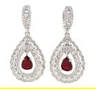 18K White Gold Earrings with 2.10ct Natural Unheated Rubys and 2.3tw Diamonds