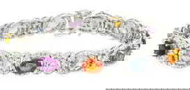 18K White Gold Ladies Bracelet with 16.80ct tw Sapphire and 7.28ct tw Diamonds