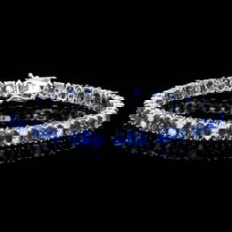 14K Gold 18.24ct Sapphire 1.87ct Diamond Bracelet