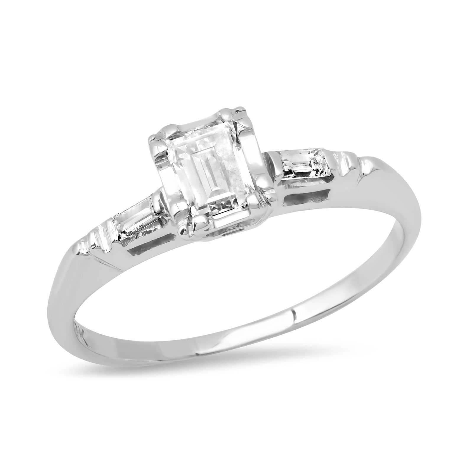 14K White Gold Setting with 0.30tcw Diamond Ladies Ring: Retail: $2,170.00 ****** 14K White Gold Setting with 0.30tcw Diamond Ladies Ring ****** Size: 7 (we offer free resizing to winning bidders) / Metal: 14K White Gold / Total Item Weight: 1.8 Grams / Cou