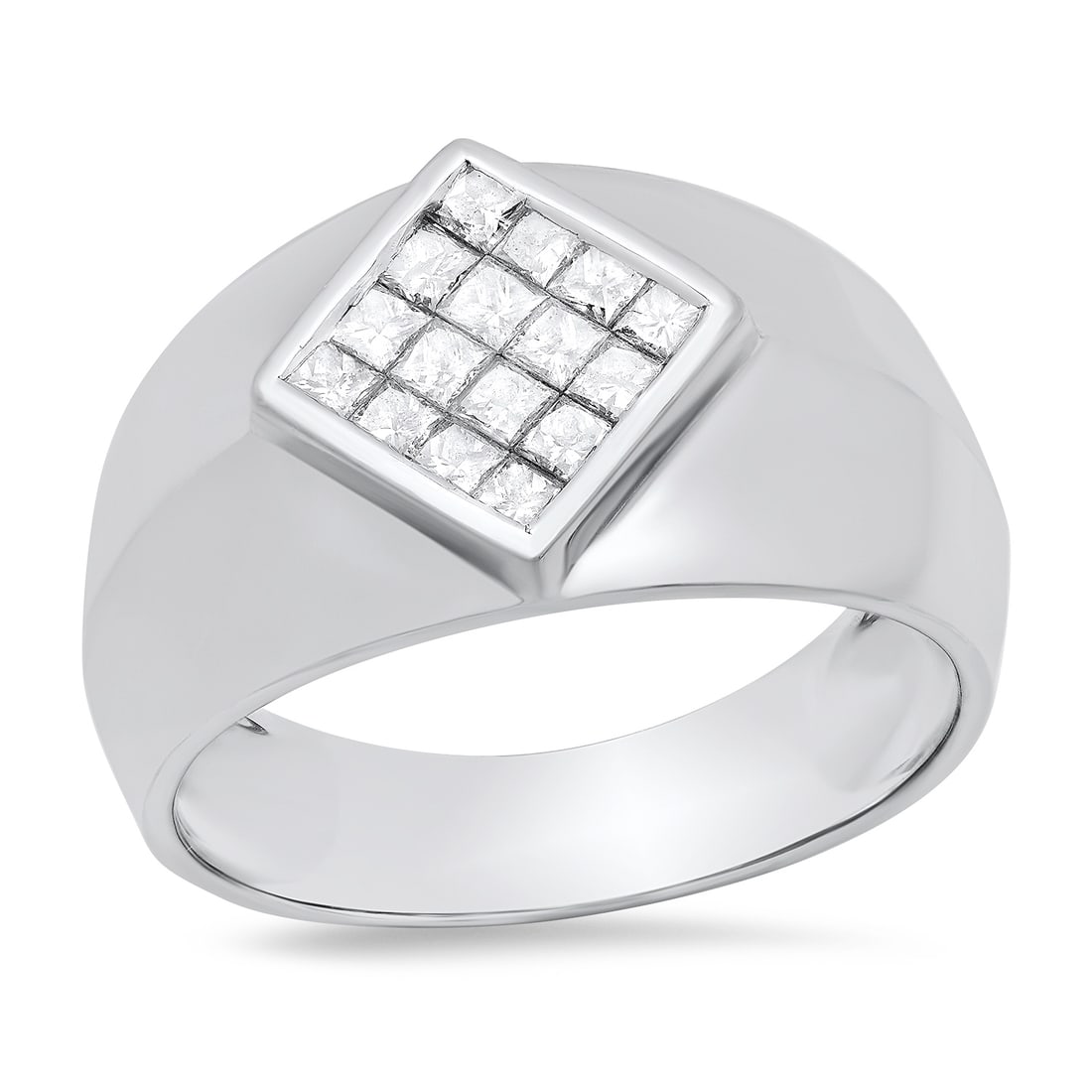 14K White Gold Setting with 0.56ct Diamond Mens Ring: Retail: $3,520.00 ****** 14K White Gold Setting with 0.56ct Diamond Mens Ring ****** Size: 10(we offer free resizing to winning bidders) / Metal: 14K White Gold / Total Item Weight: 5.9 Grams / Countr