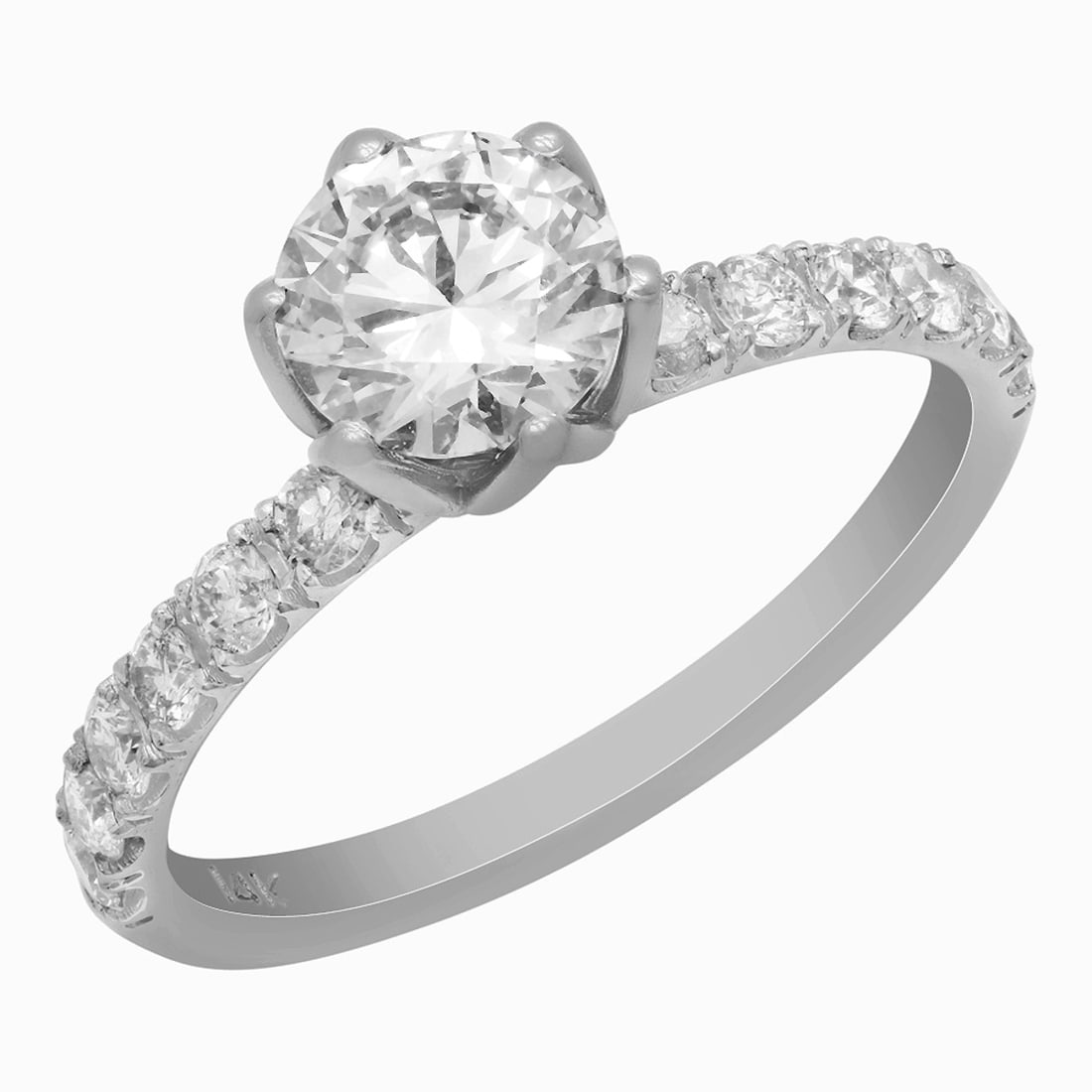 14k White Gold 1.05ct Diamond Ring: Retail: $9,490.00 ****** 14k White Gold 1.05ct Diamond Ring ****** Metal: 14K White Gold / Total Item Weight: 2.80 grams / Country Made: United States / / Main Stone: Diamond / Carat Total Weight: