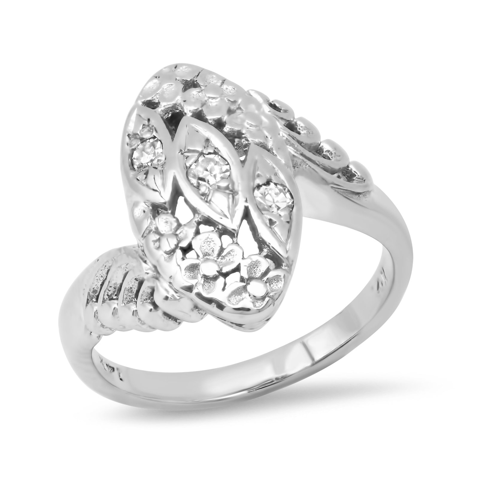 14K White Gold Setting with .09ct Diamond Ladies Ring: Retail: $1,365.00 ****** 14K White Gold Setting with .09ct Diamond Ladies Ring ****** Size: 5.5 / Metal: 14K White Gold / Total Item Weight: 4.0 Grams / Country Made: United States / / Main Stone: