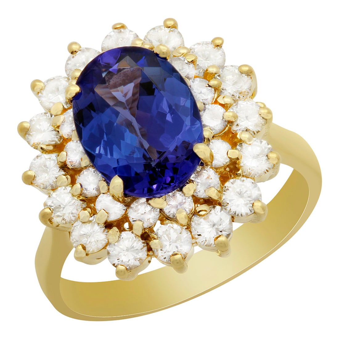 14k Yellow Gold 2.45ct Tanzanite 1.43ct Diamond Ring: Retail: $5,390.00 ****** 14k Yellow Gold 2.45ct Tanzanite 1.43ct Diamond Ring ****** Metal: 14K Yellow Gold / Total Item Weight: 5.50 grams / Country Made: United States / / Main Stone: Tanzanite /