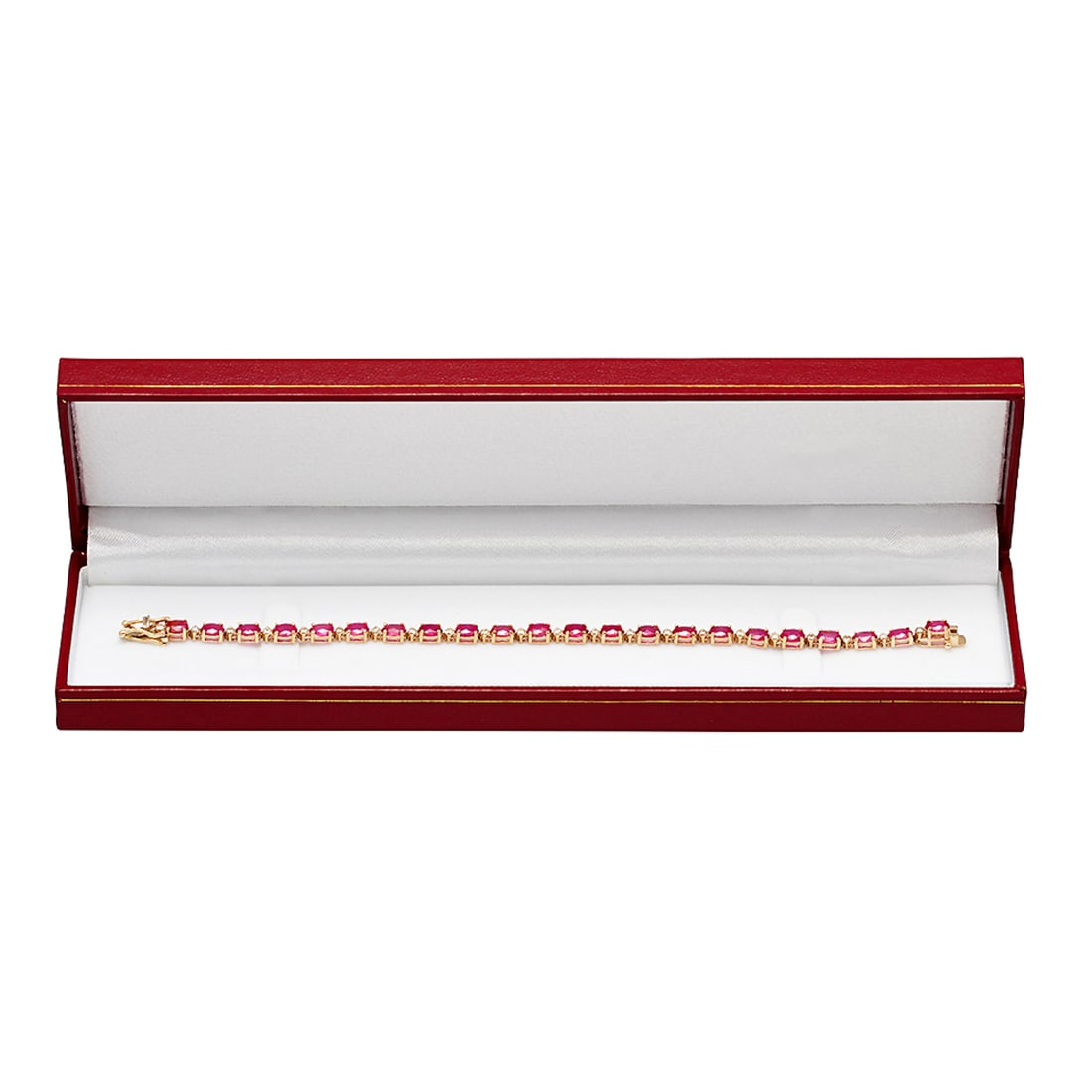 14k Yellow Gold 9.91ct Ruby 0.70ct Diamond Bracelet - 3