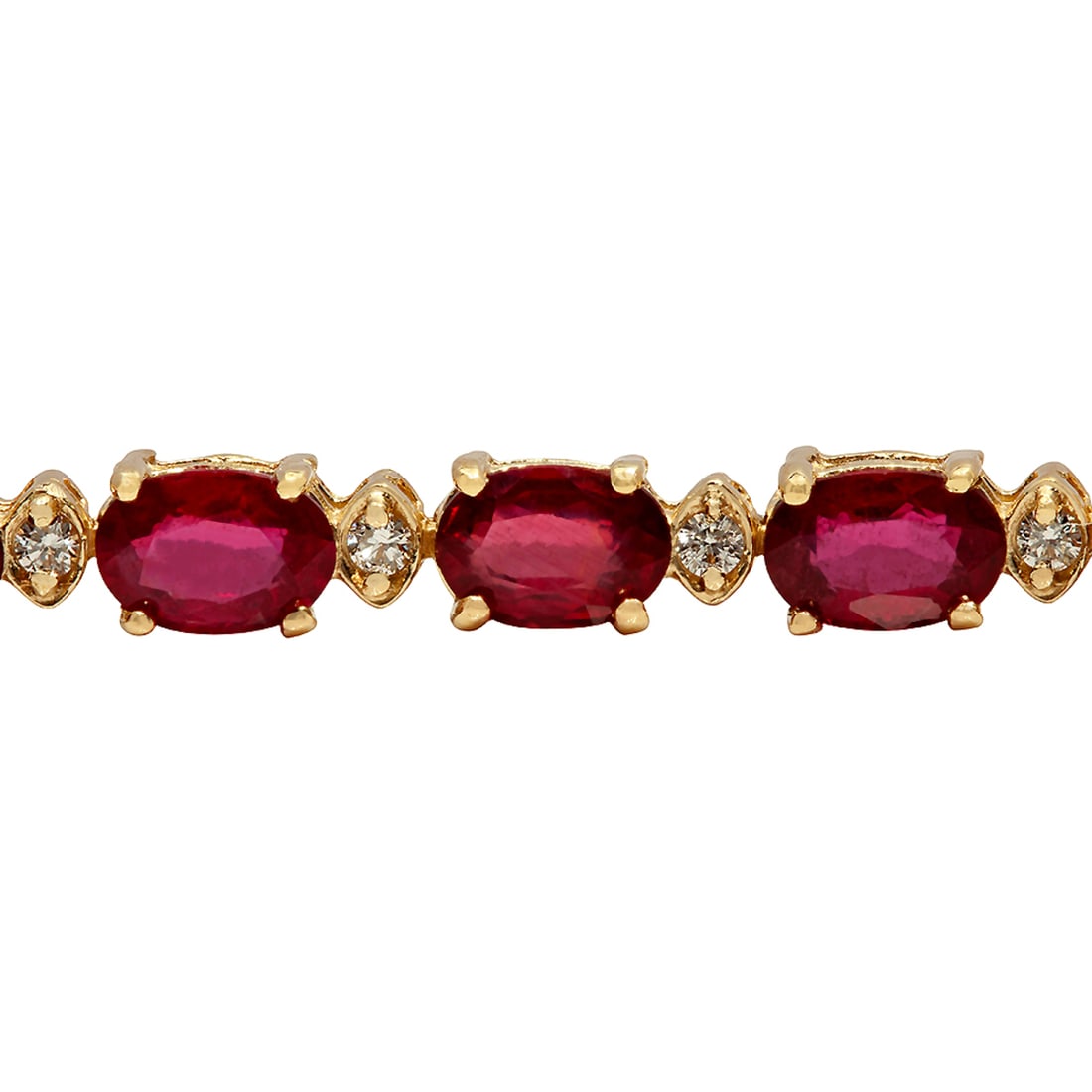 14k Yellow Gold 11.65ct Ruby 0.61ct Diamond Bracelet - 2