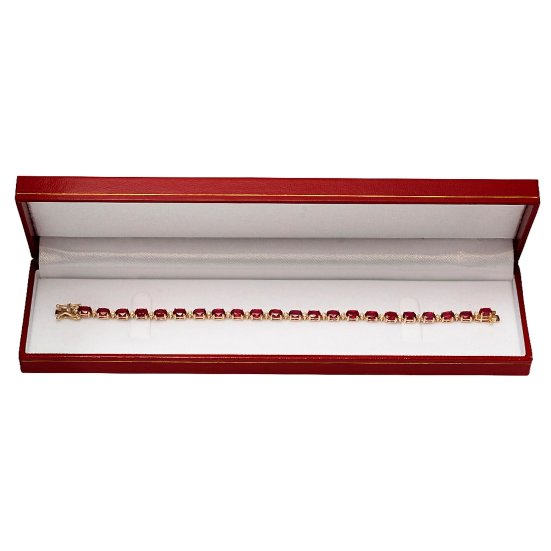 14k Yellow Gold 11.65ct Ruby 0.61ct Diamond Bracelet - 3