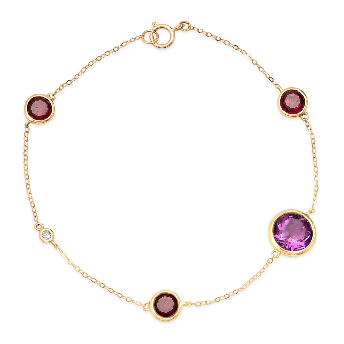 14K Yellow Gold Setting with 4.15ct Amythist and 0.04ct Diamond Bracelet: Retail: $750.00 ****** 14K Yellow Gold Setting with 4.15ct Amythist and 0.04ct Diamond Bracelet ****** Size: 7 / Metal: 14K Yellow Gold / Total Item Weight: 2.3 Grams / Country Made: United States / 