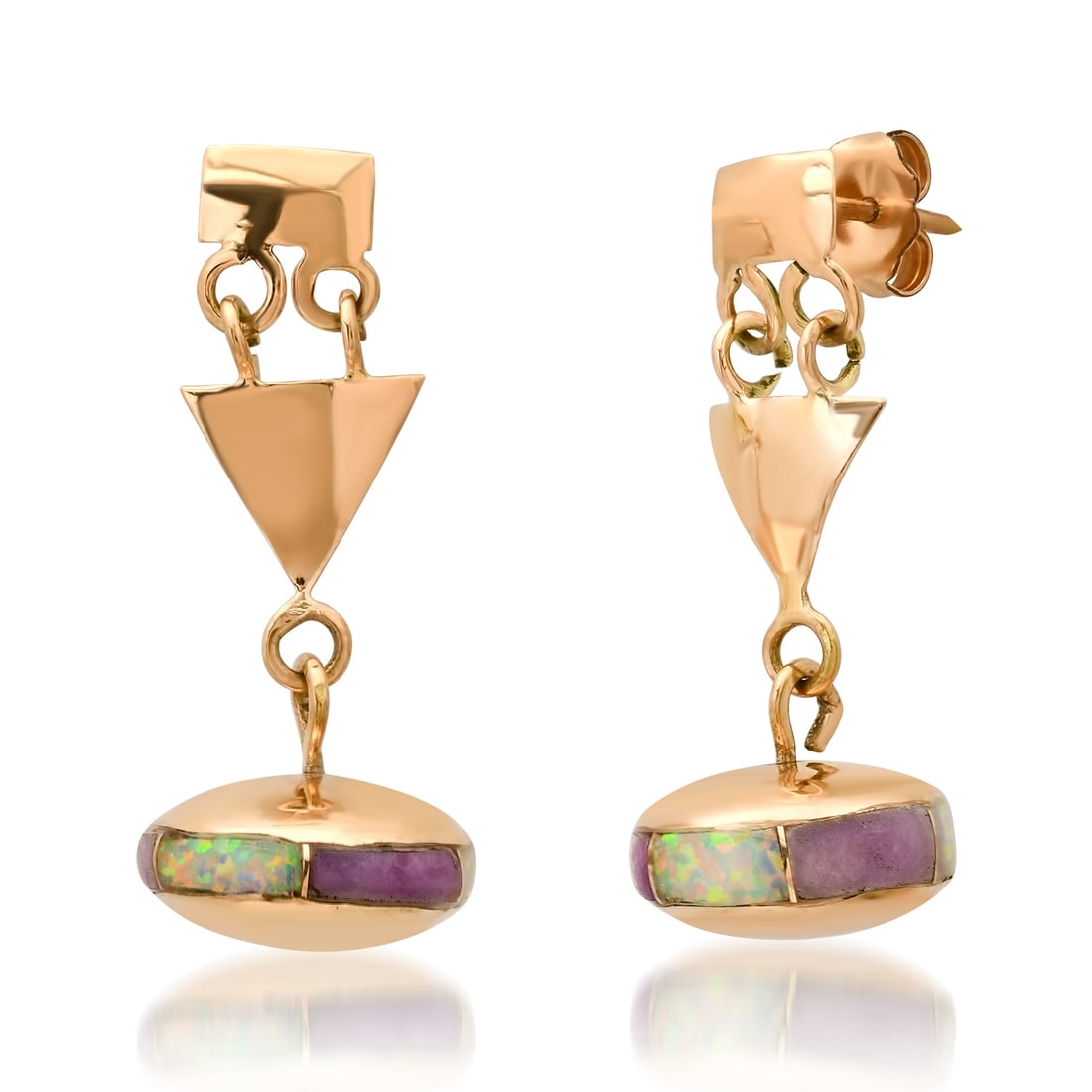 14K Yellow Gold Setting with Mother of Pearl Inlay Earrings (1 of 2)