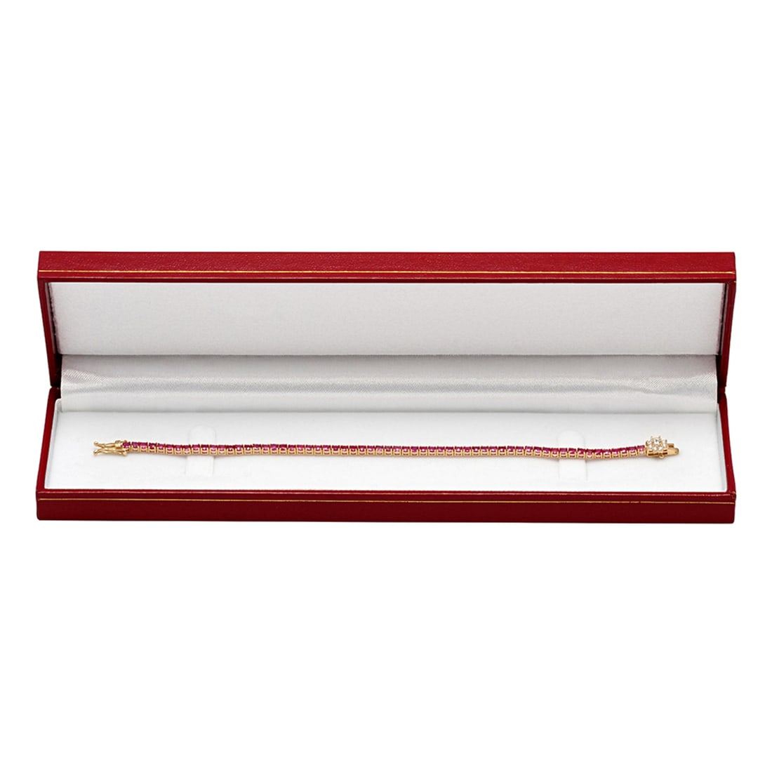 14k Yellow Gold 7.40ct Ruby 0.41ct Diamond Bracelet - 3